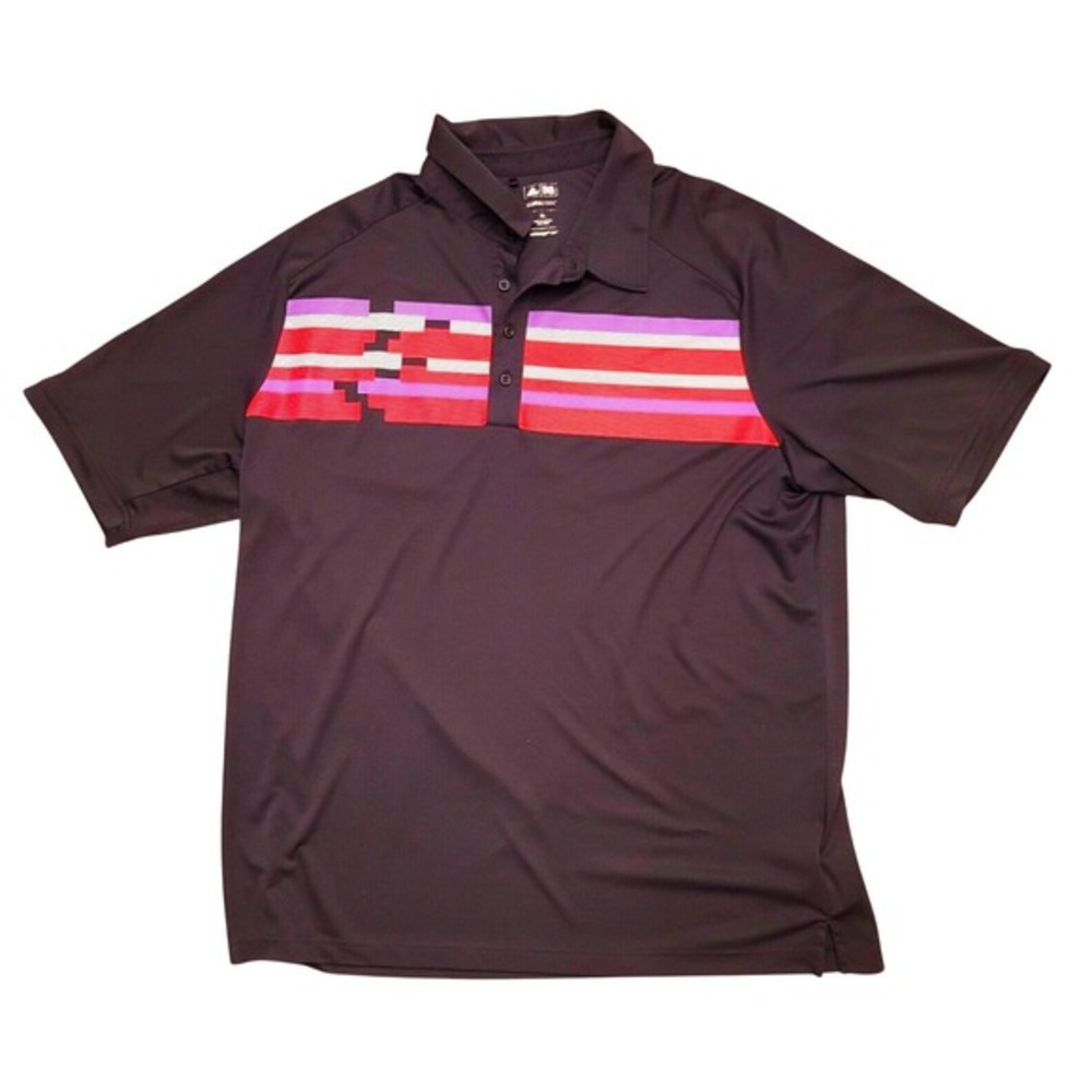 Adidas Climacool Polo Shirt Mens XL Black Golf Collared Short Sleeve Pullover